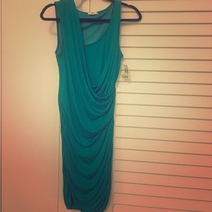 Teal Colored Ruched Dress